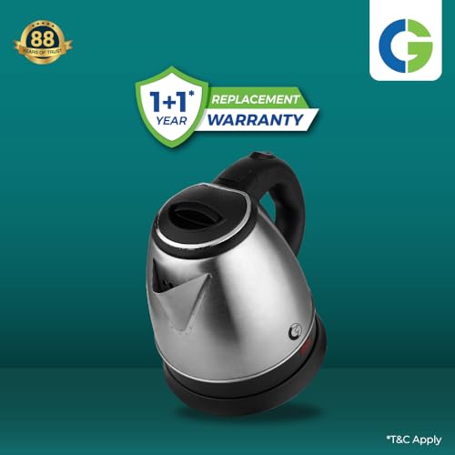 Image of CG - EKSS12 SS 1.2 Ltr Electric Kettle 1350W with Dry Boil Protection, Auto Cut Off, Cool Touch Ergonomic Handle, Double Wall Insulation, 2Yr Replacement Manufacturer Warranty - Black