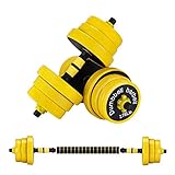 ZYOMY 44Lbs Adjustable Dumbbells Barbell Set, Free Weights 2-in-1 Set, Weights Dumbbell with...