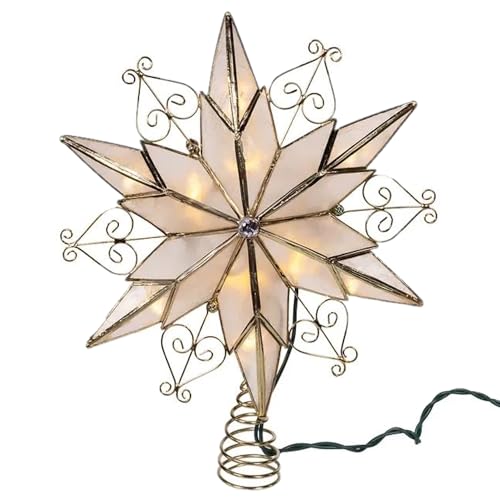 Étoile Capiz à 10 lumières LED Kurt Adler laiton plaqué 6 points