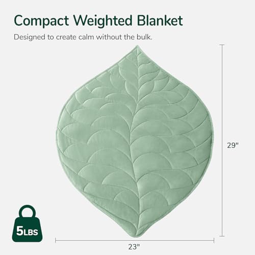 Image of Kaisa Weighted Blanket for Adults (5 lbs,23 inchx29 inch), Soft Heavy Blanket Machine Washable, Small Size Weighted Blankets with Glass Beads for Couch and Bed, Sage Green