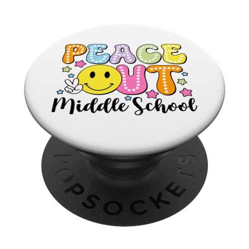 Peace Out Middle School Last Day School Dots Maestro Niños PopSockets PopGrip Intercambiable