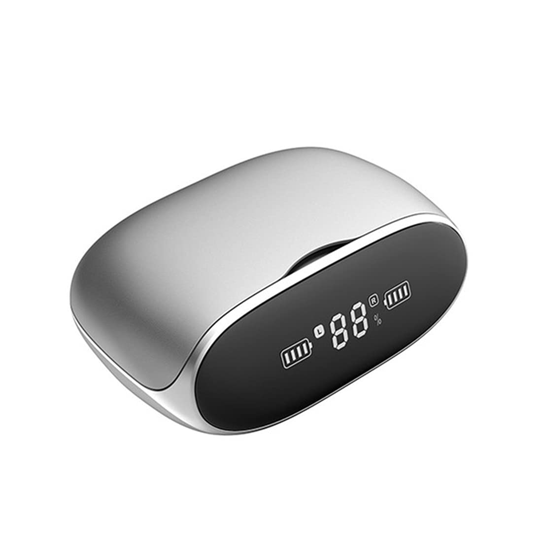 Bezprzewodowe słuchawki Bluetooth z obudową ładowania, aktywne słuchawki redukcyjne redukcji szumów, dwójny zestaw słuchawkowy Bluetooth 5.0 z wbudowanym mikrofonem do sportu,Gray