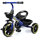 KRIDDO Kids Tricycles Age 24 Month to 4 Years, Toddler Kids Trike for 2.5 to 5 Year Old, Gift Toddler Tricycles for 2-4 Year Olds, Trikes for Toddlers, Blue