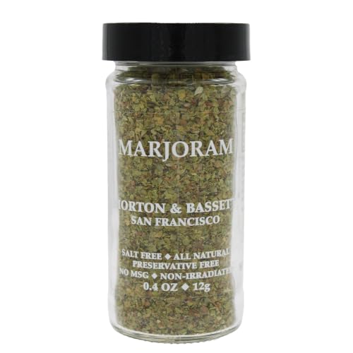 Morton & Bassett Marjoram, 0.4 oz – Non-GMO, Salt-Free, Sweet and Savory Herb for Soups, Stews & Mediterranean Cuisine