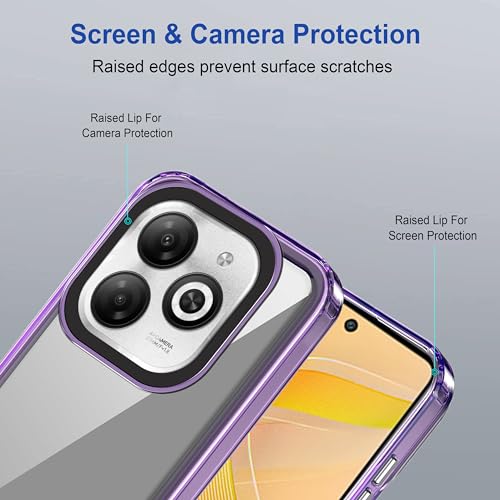 Image of Zapcase Back Case Cover for Infinix Smart 8 | Compatible for Infinix Smart 8 Back Cover | Case Cover with Camera Protection | (TPU + PC | Translucent Purple)