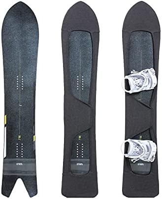 MONS Powder Snowboard Setback Stance Protection Soft Sleeve Cover with Binding On for packing in board bag Scratch-Resistant (L)