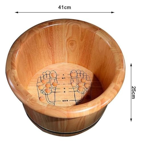 Bañera de madera maciza para pies, artesanal, marrón miniatura 2