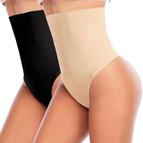 Image of Werena Tummy Control Thong Shapewear for Women Seamless Shaping Novelty Thong Panties Body Shaper Underwear