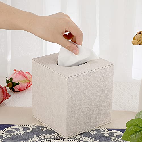 Sumnacon ULSMC00851 Square Linen Tissue Box Cover thumb #1