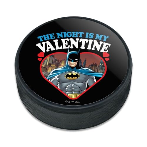 Batman The Night is my Valentine Ice Hockey Puck
