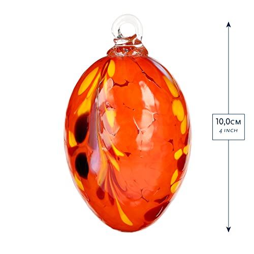 Marolin Handgefertigtes Osterei aus Glas, orange