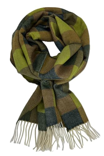 Écharpe d'hiver pour homme en pure laine d'Allemagne vert marron haut de gamme