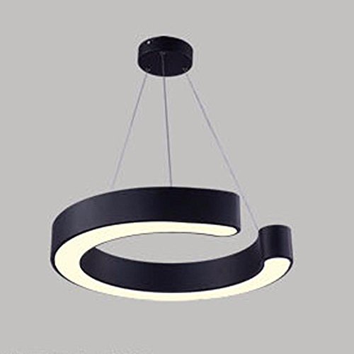 Chandelier LED de bureau au design minimaliste moderne C-Type noir 50cm