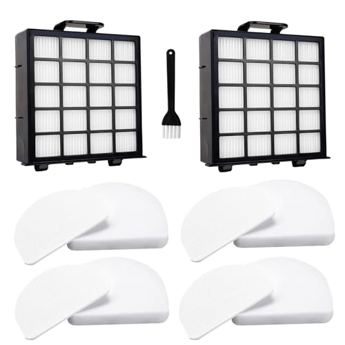 Image of AZ4002 Replacement Filter for Shark POWERDETECT Upright Vacuum Cleaner AZ4000 AZ4000C AZ4002 AZ4002W, 2 HEPA Filters and 4 Foam & Felt Filters, Part XFFKAZ4000 XHFAZ4000