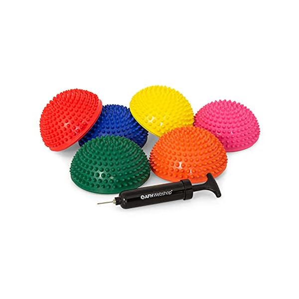 AFH Webshop TheraPIE Balance-Igel Premium Soft ca. Ø 16 cm Noppenball Massageball Igelball 6er Set + Pumpe
