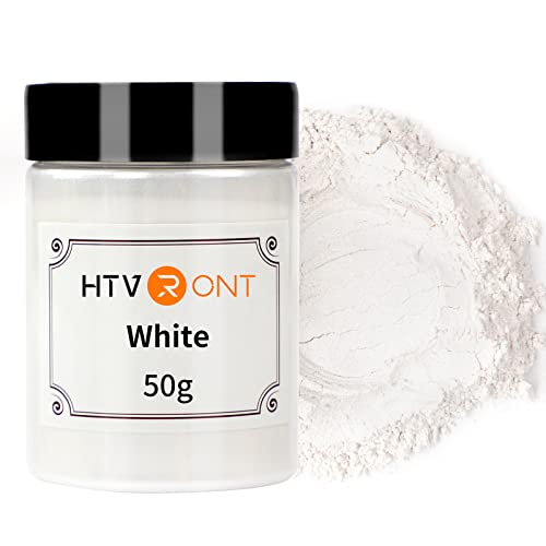Htvront Mica Powder For Epoxy Resin - 1.76 Oz/50G White Mica Powder, Natural Mica Pigment Powder, Non-Toxic Mica Powder For Soap Making, Resin, Candle Making, Bath Bomb, Slime Pigment #TOP6