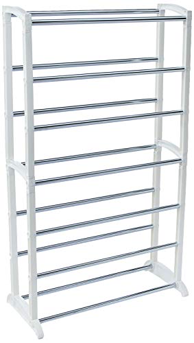 Sapateira Vertical de Chão para até 21 Pares 7 Prateleiras Tubo Cromado Arthi 1802