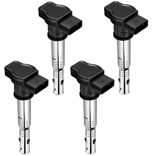 Image of 4-Pack UF575 Ignition Coils Compatible with Audi A3 /A4 /A5 /A6 /Q3 /Q5 /allroad /TT /TTS /RS4, Compatible with Volkswagen CC /Beetle /Eos /Tiguan /Golf /GTI /Passat /Jetta- Replaces for 06F905115E 07K905715