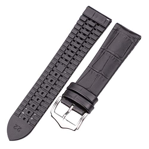 Bracelet de montre en cuir avec bande de caoutchouc 18mm 20mm 22mm