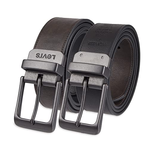 Image of Levi's Leather Men's Levis 40Mm Reversible Belt With Brushed Silver Buckle