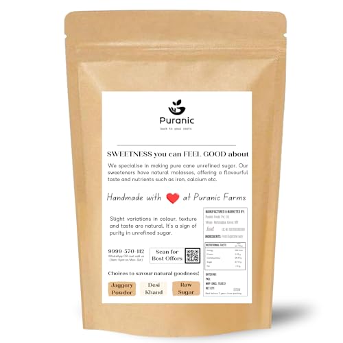 Image of Puranic Desi Khand 300 gm| Chemical & Pesticides Free | Organic Sugarcane Khandsari Sugar | Solvent-Free | Sulphur-free Khaand