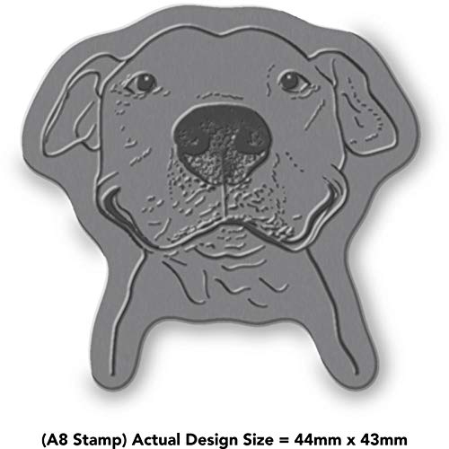 'Pit Bull Smile' Rubber Stamp - Unmounted Design for Crafting & Scrapbooking, A8 (RS00016731)