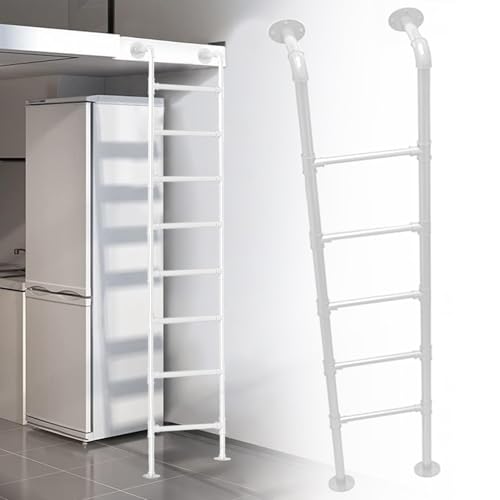 Échelle de grenier murale design épuré en métal blanc durable