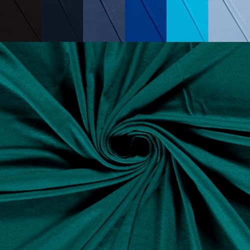 Viskose Jersey Uni Meterware - Stretchstoff Viskose - Viskosestoff stretchig - Jerseystoff Sommer - Blusenstoff Öko Tex 100 *Ab 50cm, Farbe: 024 Petrol