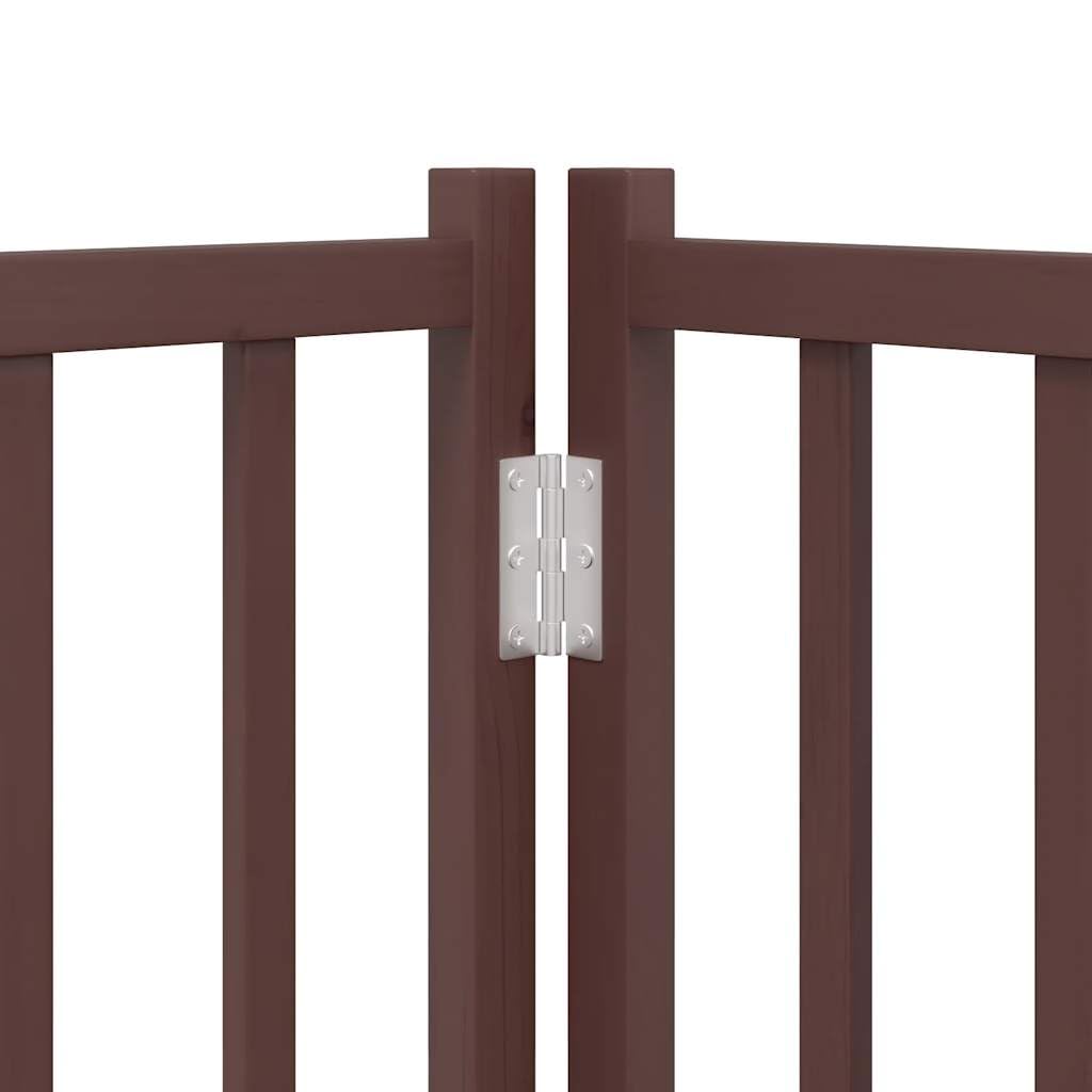 Homgoday Barrera para Perros,Barrera de Seguridad para Perros Mascotas,Valla Perros Interior Puerta de Perros Plegable 6 Paneles Madera álamo marrón 480 cm