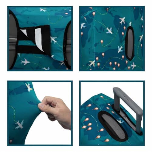 Image of JAHAP 20 Inch Luggage Cover Small | Map Print Stretchable Cabin Suitcase Cover for Trolley Bag | Dust Proof Scratch Resistant Travel Protector | Fits 20-22 Inch Only On Fiber /Plastic Trolley Bag