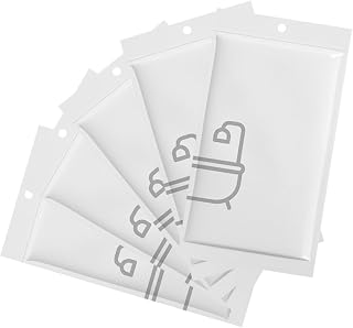 5-Count Large Tub Liners, 102x47 Inch Plastic Covers with Adhesive, for Travel & Pets