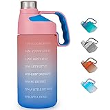 EAILGORL Water Bottles with Motivational Time Marker & Straw Leakproof BPA Free Reusble Flip Top Water Bottle for Sports and Fitness Enthusiasts (A2-Pink/Blue Gradient)