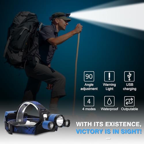 Lampe frontale rechargeable bleu BORUIT B21 pour bricoler les mains libres - 2