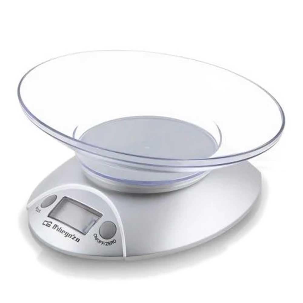Orbegozo PC 1009 Kitchen Scales with Transparent Bowl, LCD Display, Battery Operated, Maximum Capacity 3 kg