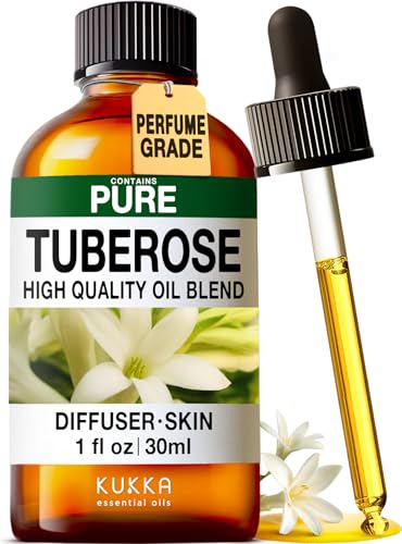 KUKKA Tuberose Essential Oils - 1 Fl Oz - for Hair, Skin, Diffuser, Aromatherapy & DIY Soap Making Scent
