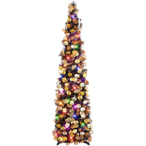 N&T NIETING Halloween Tree Decorations with 100LED Lights 5FT Pop