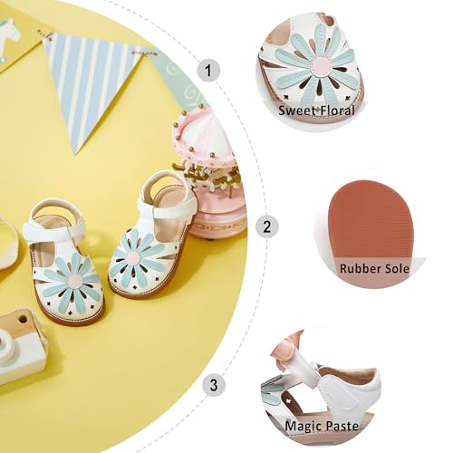 Image of Otter MOMO Girls Open Toe Princess Flat Sandals with Comfort Sole Summer Sandals