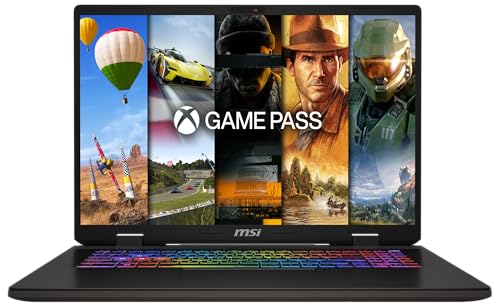 MSI Sword 17 HX, Gaming Laptop, 17,0' FHD+, Intel Core i7 Prozessor 14650HX, 16 GB DDR5-5600 RAM, 1 TB, NVIDIA GeForce RTX 4060, Windows 11 Home, inkl. 1 Monat GamePass, QWERTZ Tastatur, B14VFKG-276