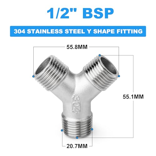 Conectores de acero inoxidable 304 de 3 vías en Y de 1/2 BSP para solucionar fugas de gas 3