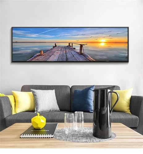 Toile peinture photos decoratives mouette coucher de soleil 165cm