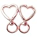 YIXI-SBest 6 Pcs Rose Gold Heart Shape Swivel Buckles Trigger Spring Keyring Buckle, Clasps Hooks Keychain Ring Buckles Fashion Clips for Keychains, Bag, Purse and Handbag (11mm, Heart Shape-1)