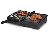 Elite Gourmet EPN-2976 2-in-1 Nonstick Panini Press & Indoor Grill, Opens 180-Degree Gourmet Sandwich Maker, Floating Hinge Fits All Foods, Contact Grill with Removable Grease Tray, Stainless Steel