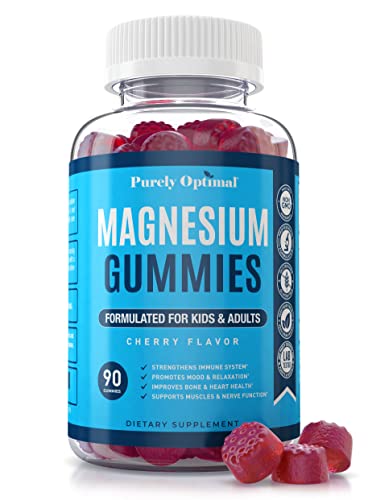 Premium Magnesium Gummies Kids & Adults - Magnesium Citrate for Digestion Support, Sleep Aid, Stress Relief, Calm, Bone & Heart Health, Muscle & Nerve Support - Magnesium Supplement, 90 Gummies