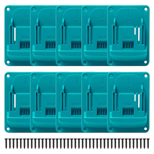 Pilikoll 10Pièces Support Outils Mural pour Makita 18V Porte Outils Mural avec 40 Vis Supports à Outils pour Perceuse Makita 18V Bleu-Vert Support Mural pour...