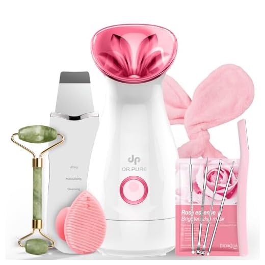 Dr. Pure Nano Ionic Facial Steamer- LCD Display Steam Timer Face Steamer Machine, Hot Mist Hydrating Moisturizing Skin Unclogs Pores Humidifier for Women Men Face Sauna Home Spa Quality