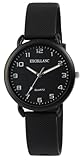 Excellanc - Reloj analógico de cuarzo para mujer, silicona, color negro, Negro