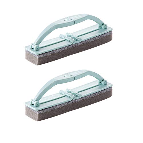 Cmjlbm 2Pcs Folding Bathroom Sponge Brush With Handles Tile, Shower Bathtub Scrubber Glass Cleaning Brush Household Cleaning Supplies For Kitchen (Blue) #TOP7