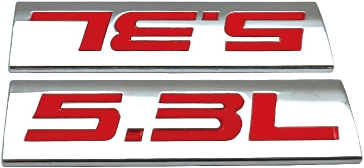 2X メタル 5.3L カーエンブレム ドア フェドナー ステッカー プレミアム スポーツ ターボ 3D 5.3 ロゴ V6 V8