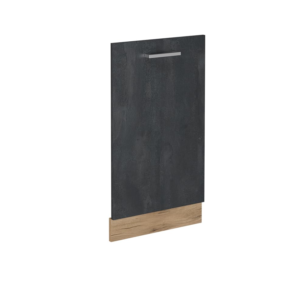 Vicco Geschirrspülblende R-Line, Schwarz Beton, 45 cm ohne Arbeitsplatte, zur freien Kombination innerhalb modularer Küchensysteme