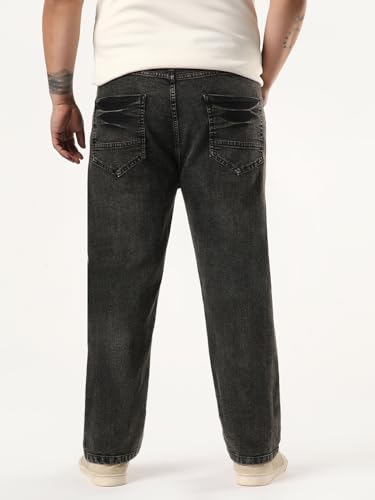 Image of Urbano Plus Men's Regular Fit Heavy Washed Denim Jeans Stretchable